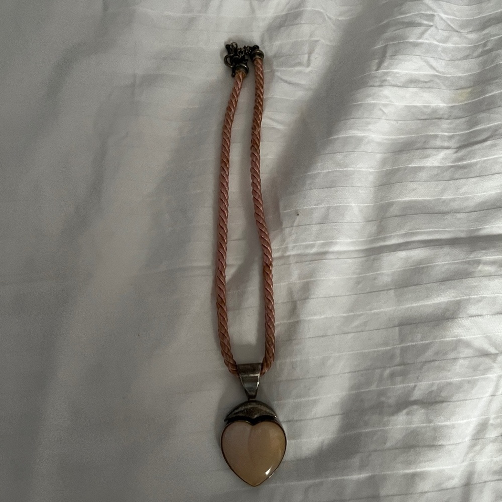 Pink heart necklace